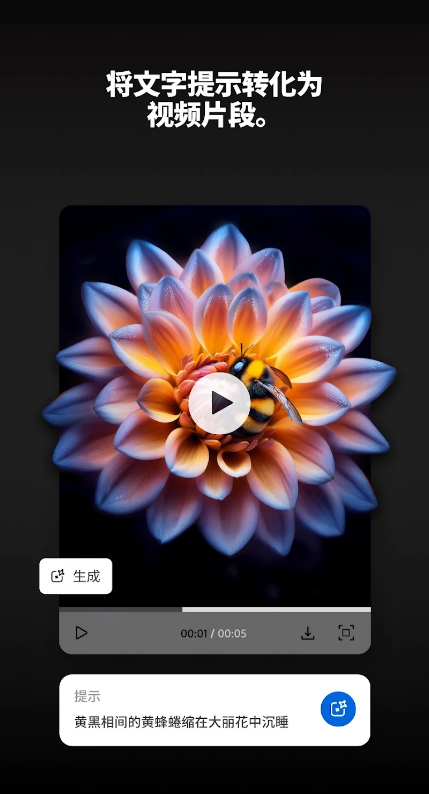 Adobe Firefly 截图：firefly-text-to-video
