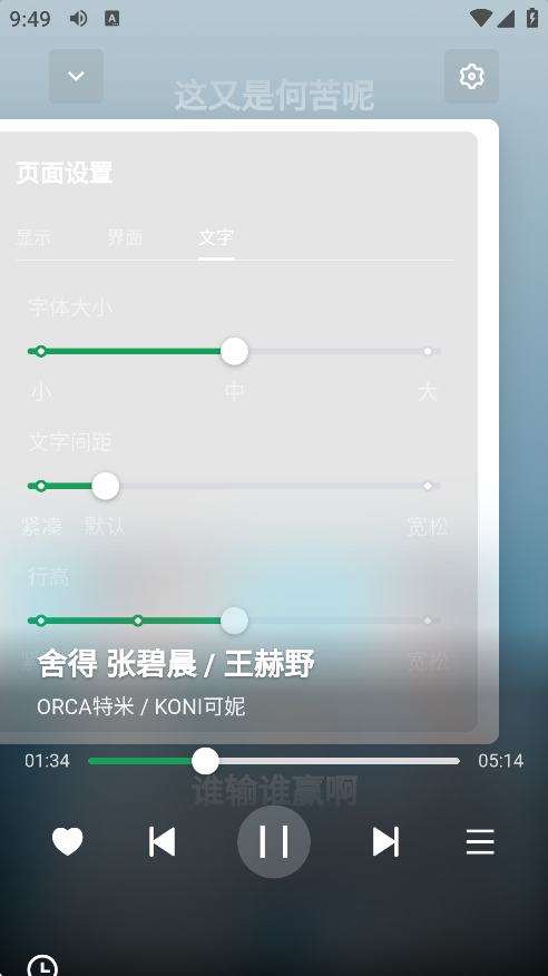 alger music 截图：shot-lyric-settings