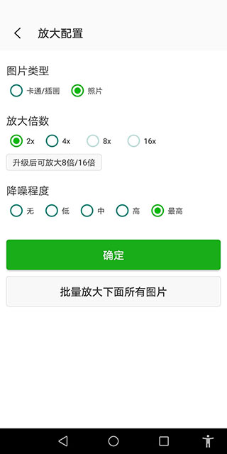 bigjpg 截图：screen-config