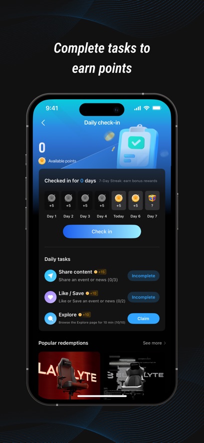 blacklyte 截图：app-points