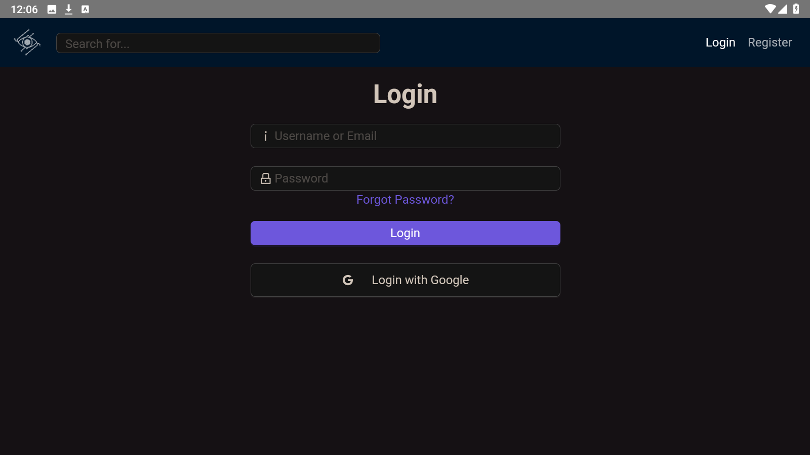 chub ai 截图：app-login-1600x900