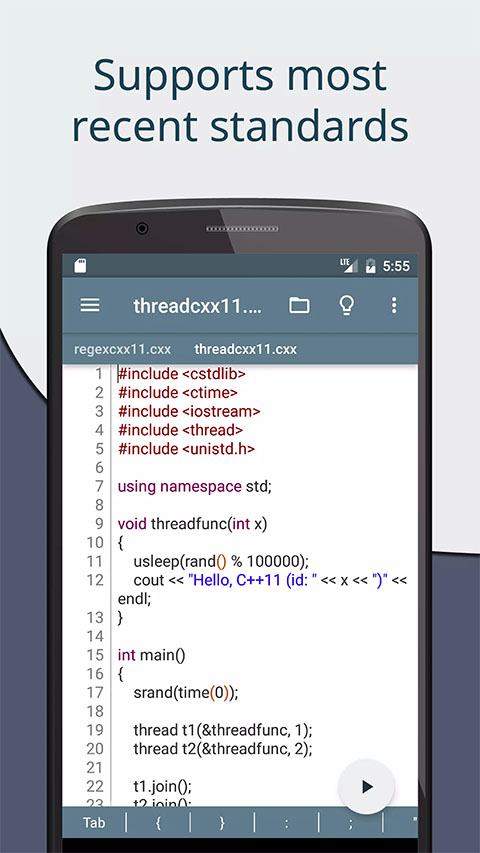 Cxxdroid 截图：shot-editor