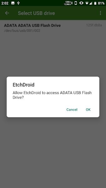 EtchDroid 截图：usb-select