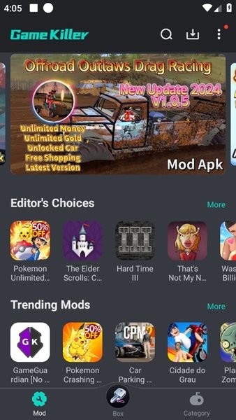 GameKiller 截图：shot-mod