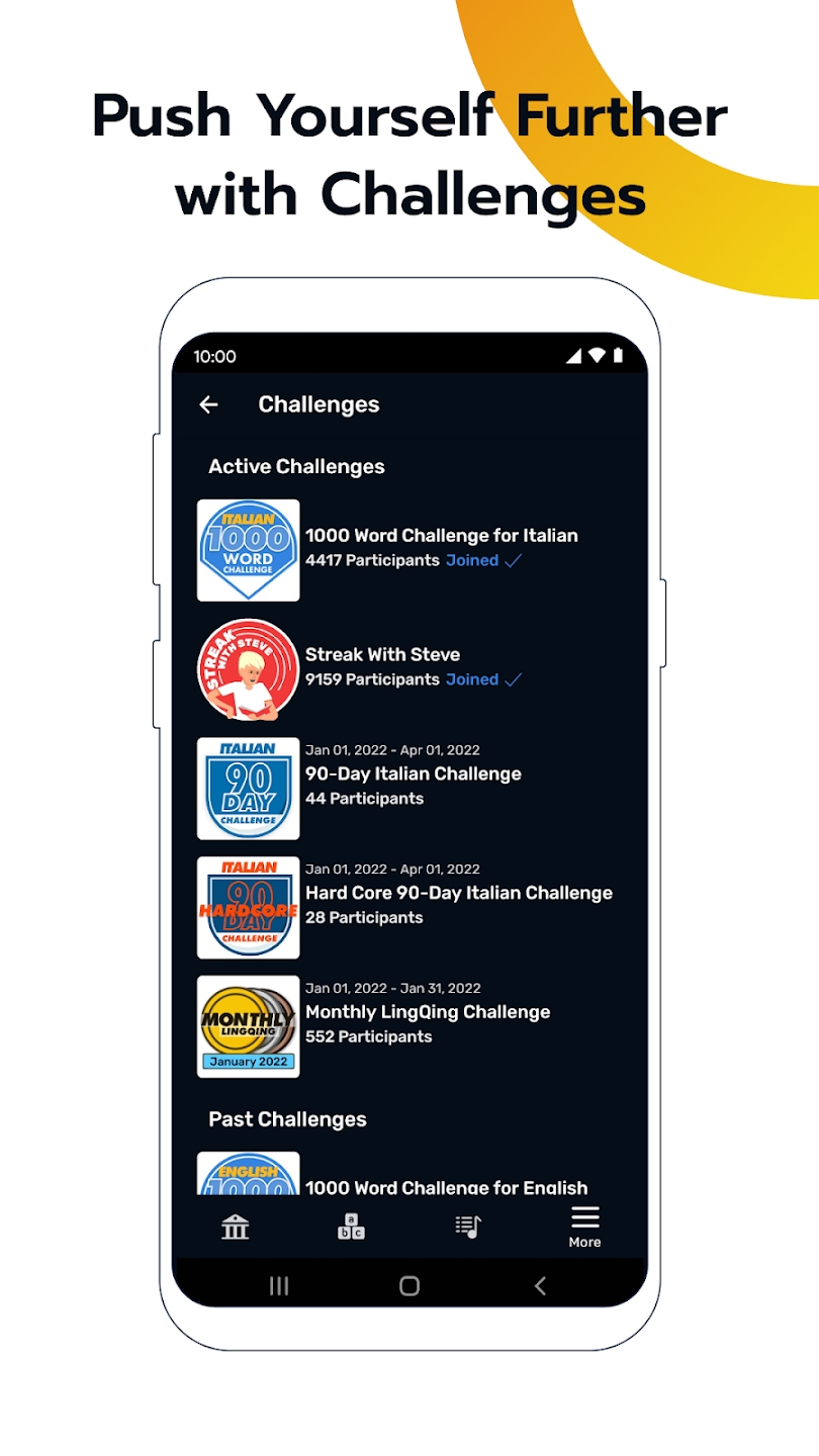LingQ 截图：challenges