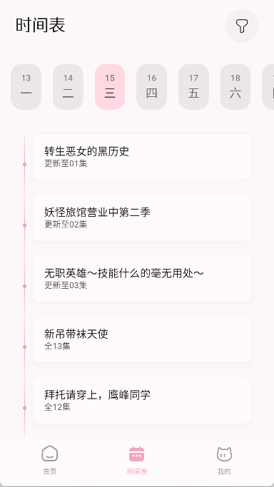 NekoAnime 截图：shot-timetable