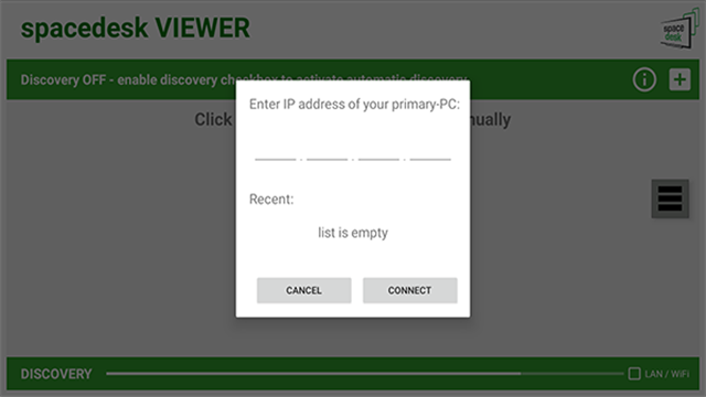 spacedesk 截图：viewer-manual-ip