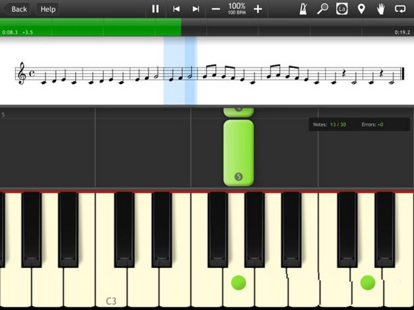 Synthesia 截图：sheet-notation