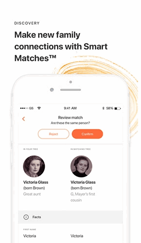myheritage 截图：smart-matches