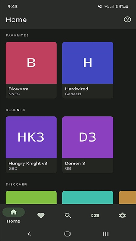 Lemuroid 截图：lemuroid-home
